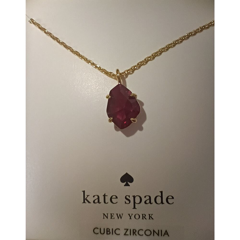 KATE SPADE  New York Ruby CZ Gold-Plated Necklace - NWT